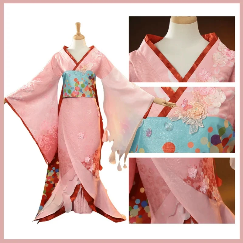 

OPAnime Game Identity Ⅴ Michiko Geisha Cosplay Costume Japanese Kimono Bathrobe Skirt Wig Woman Sexy Traditional Festival 8f5d][