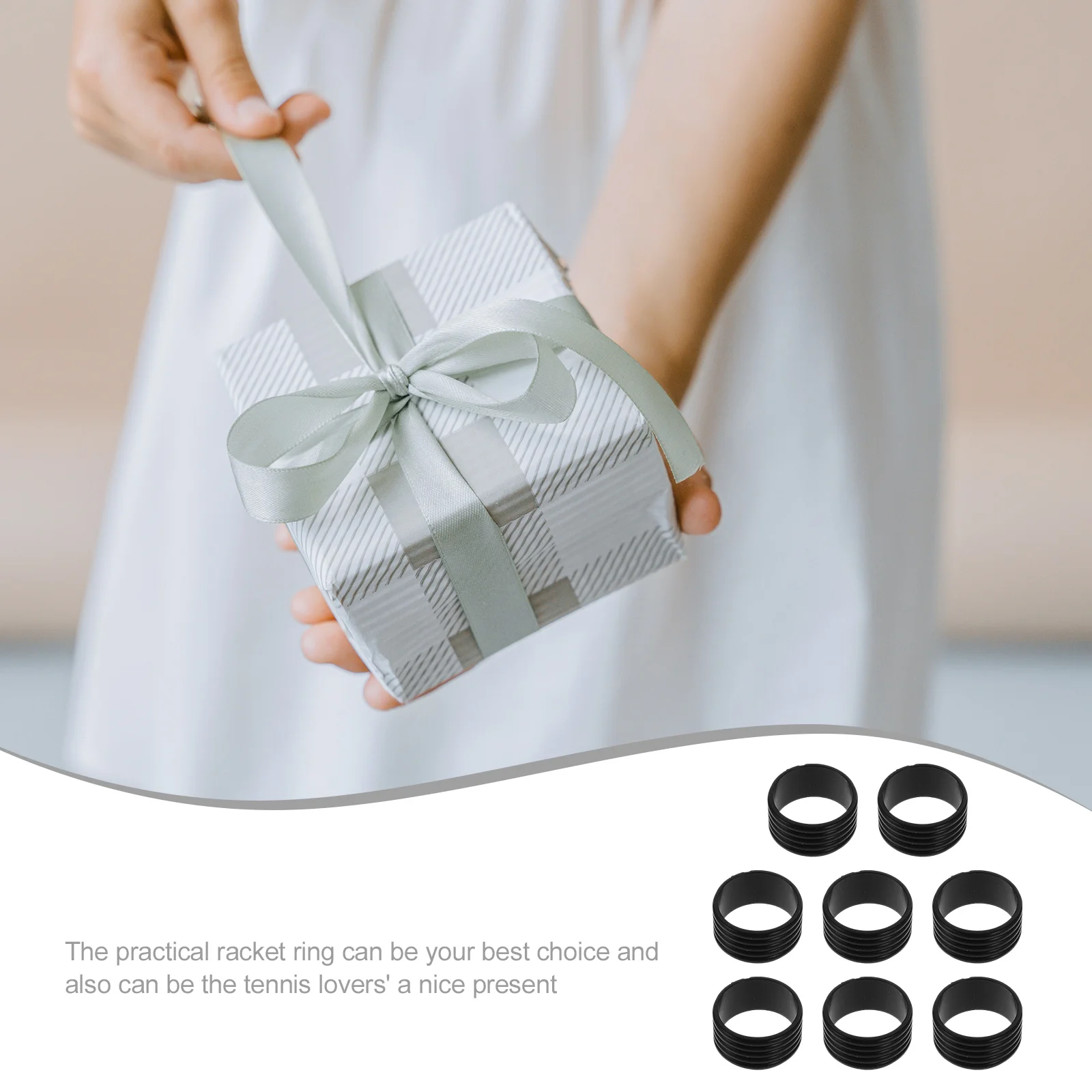 

8Pcs Elastic Tennis Overgrip Rings Reusable Handle Protectors for Badminton Rackets Non-Skid Compact Racket Grip Supplies