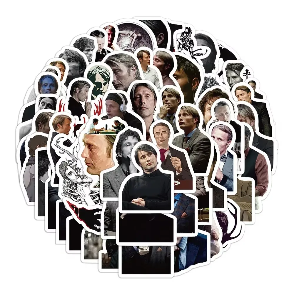 60 قطعة من ملصقات هانيبال جرافيتي المزخرفة المقاومة للماء، حافظة هاتف للكمبيوتر المحمول، خوذة DIY #3