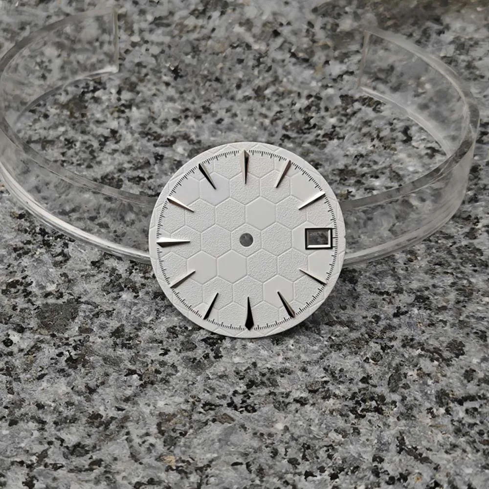 ل NH35 الهاتفي تقويم واحد الرجال النساء ساعة الوجه اكسسوارات الكرة نمط الأبيض 35 مللي متر/29 مللي متر ساعة الطلب لحركة NH35