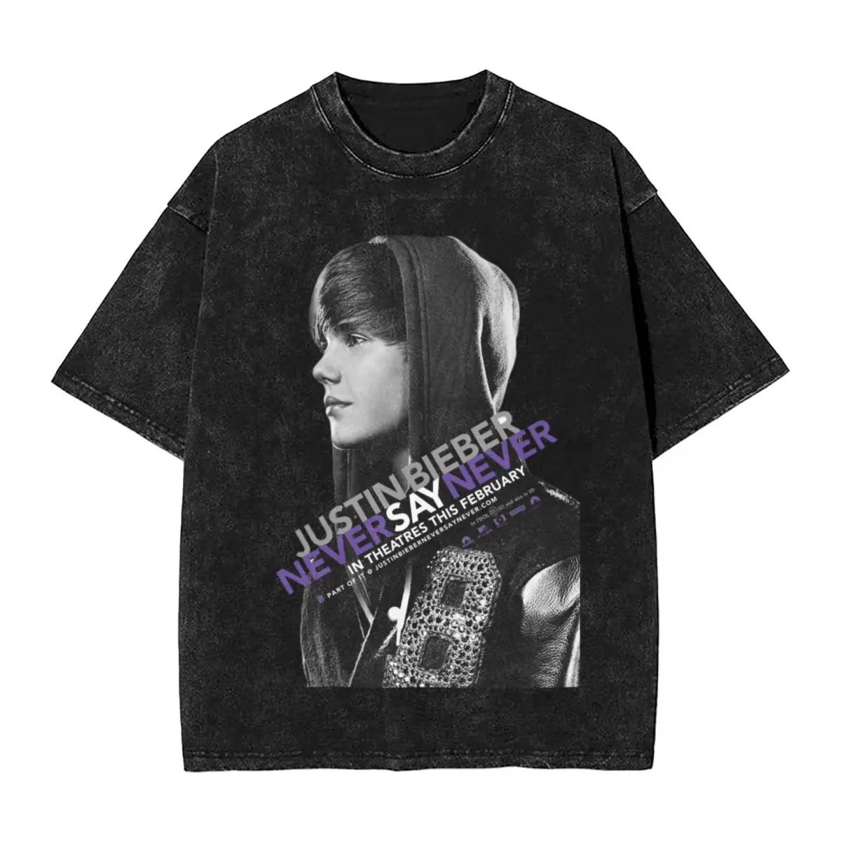

Justins Biebers Vintage Washed T-Shirt For Men Women 100_Cotton Tops Shirts Casual Hiphop Music Round Neck Short Sleeve