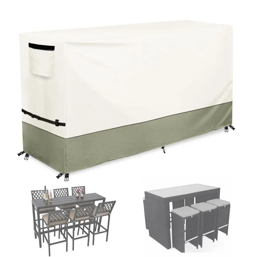 

Piece Bar Height Patio Dining Set Cover,100 Waterproof Outdoor 60 Inch Rectangular High Wicker Bar Table and Chairs Sets Cover,