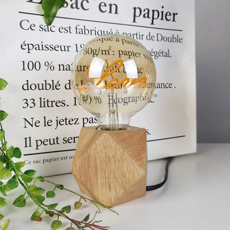 Lumière de lettre rétro créative, éclairage de personnalité, lumière chaude dorée, lumière douce à LED, filament de bande