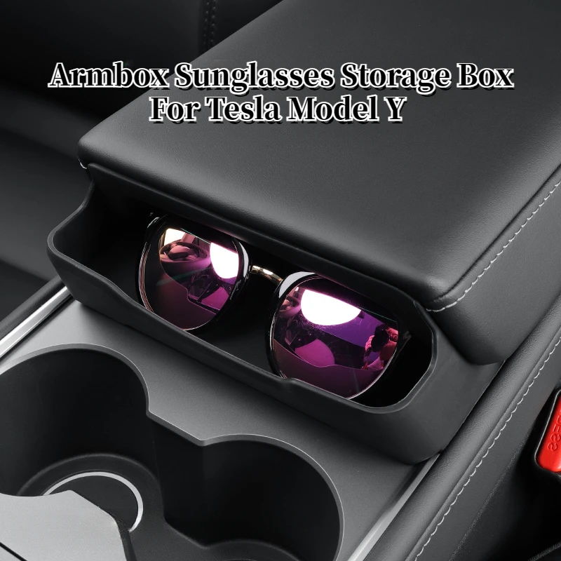 Per Tesla Model Y Armbox occhiali da sole scatola di immagazzinaggio occhiali di controllo centrale custodia chiave di carta scatola di