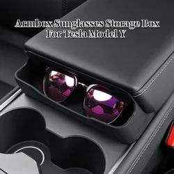 Per Tesla Model Y Armbox occhiali da sole scatola di immagazzinaggio occhiali di controllo centrale custodia chiave di carta scatola di immagazzinaggio del telefono cellulare accessori per auto