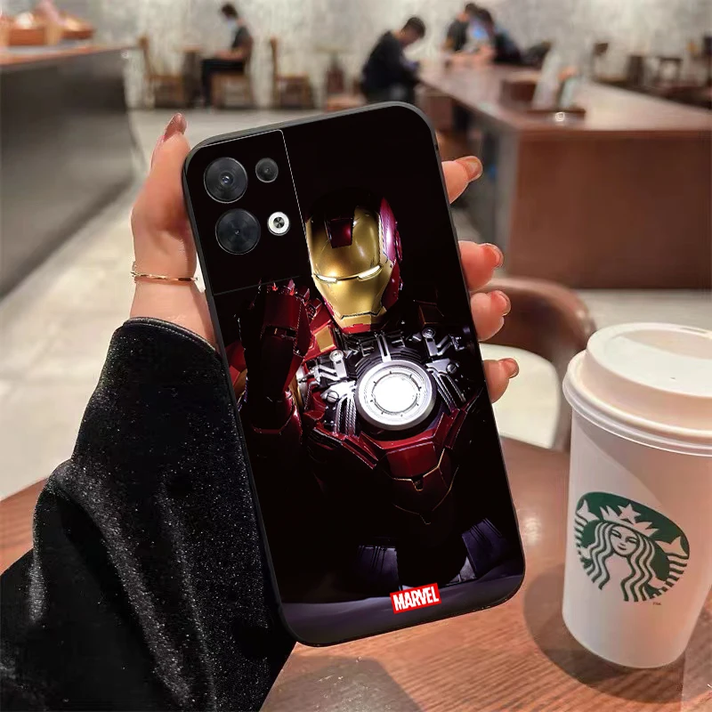 마블 어벤져스 다리미 맨 휴대폰 케이스, OPPO Find X6 X5 X3 Pro Lite Neo OPPO Reno 9 8 7 Pro Lite 8T 8Z 7Z 5G 용