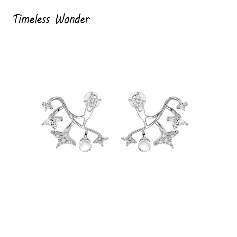 Timeless Wonder Fancy Crystal Zircon Geo Swing Earrings Women Designer Jewelry Punk Sweet Gift Rare Top Versatile 3346