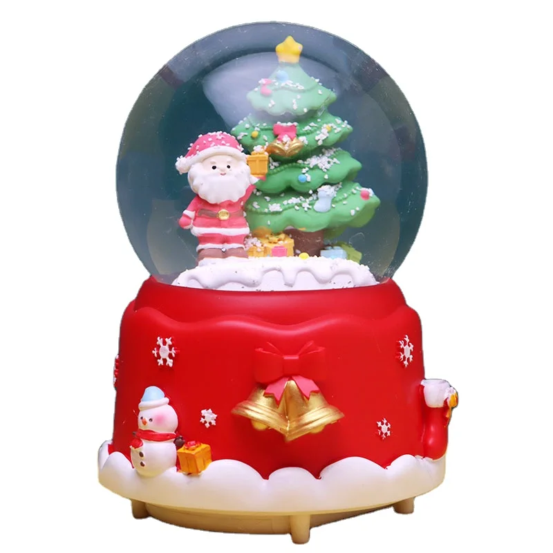 

handmade holiday xmas tree hanging ornament Crystal Ball Music Box Tree Snowman Elk Desktop Decoration