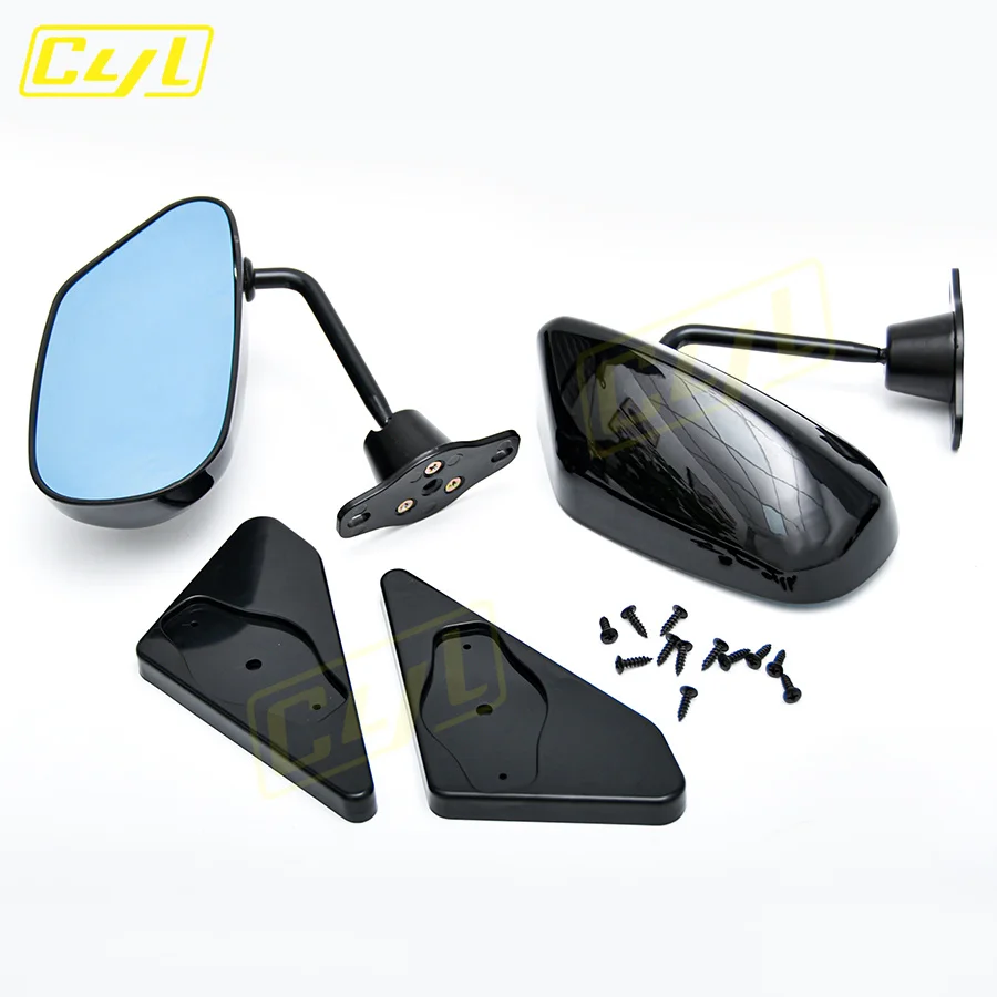 1 Pair Black Craft Square F2 Style Side Mirror Universal Racing F1 Car Rear View Mirror Door Side Mirror