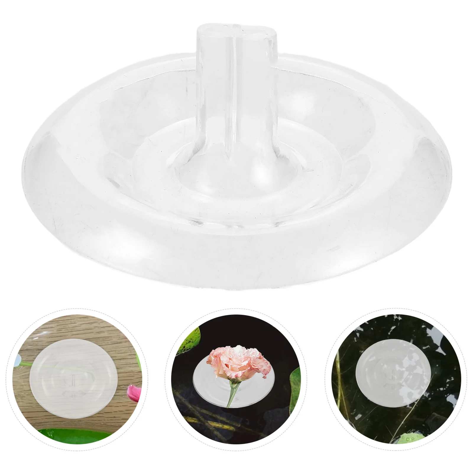 

6pcs Floating Floral Holder Clear Hydroponic Vase For Water Garden Table Centerpiece Diy Flower Arranging Shallow Bowl Vase Stem