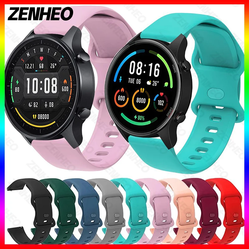 22mm Silicone Strap for Xiaomi Mi Watch Color Replacement Watch Band for Huami Amazfit GTR 47mm/GTR 2 2e/GTR 3 Pro