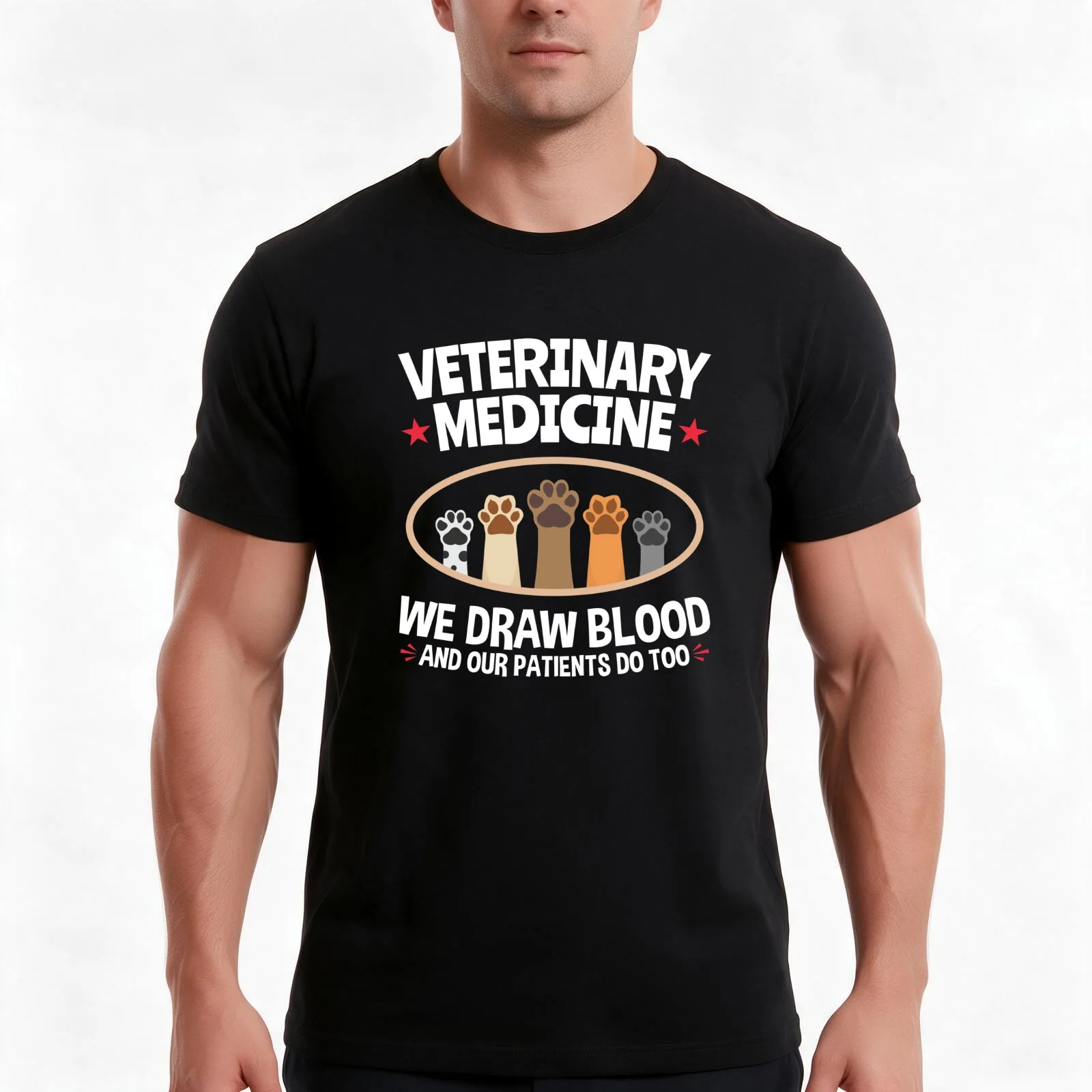 Veterinary Medicine Vet Tech We Draw Blood And Our Patients Do Too T-Shirt, Summer Casual Cotton Tee, Oversized Streetwear Tops