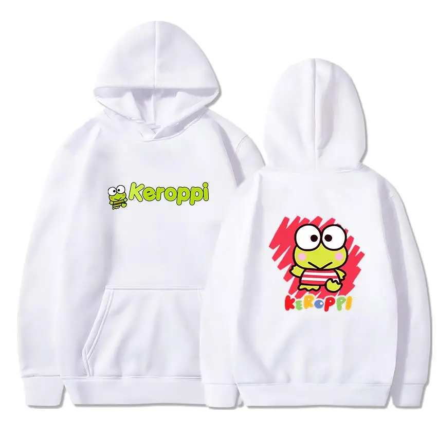 Kerokero Keroppi Girls Boys Hoodie Fashion Print Harajuku Sweatshirt Women Men Long Sleeve Streetwear Pullovers Casual Tops