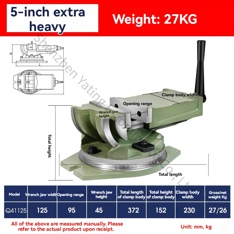 5-inch Heavy Duty Tiltable Pliers, Angle Table Pliers, Drilling Machine, Milling Machine, Angle Fixed Rotary Precision Vise