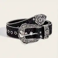 Y2K Western Style Thick Waist Belt For Women, Decorated With Dopamine Stars And Eye Patterns, Suitable For Daily Wear, Parties, Summer And School