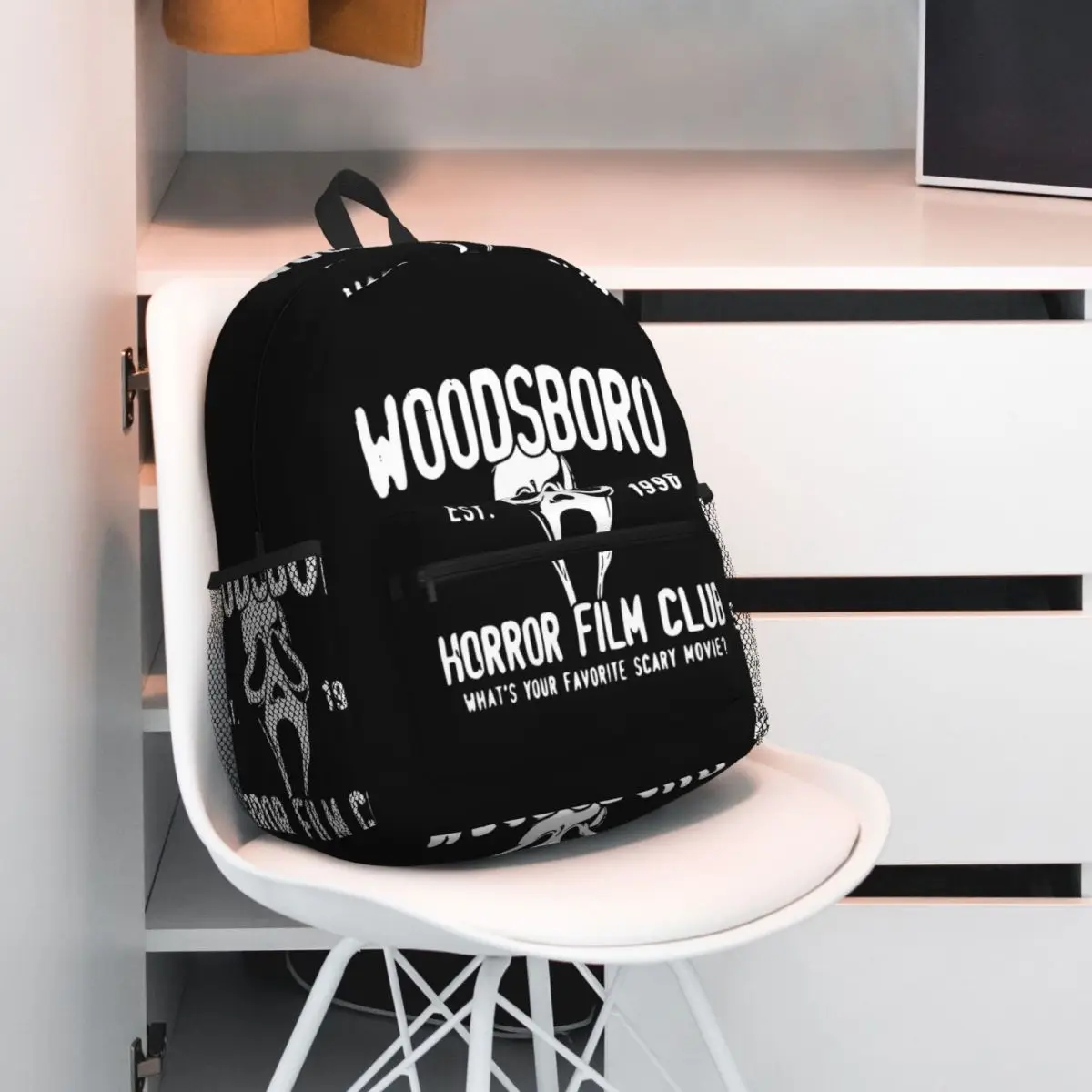 Scream Woodsboro Film Club Backpack Daypack Large Capacity Kids BookBag School Bag Shoulder Bags for Men Women