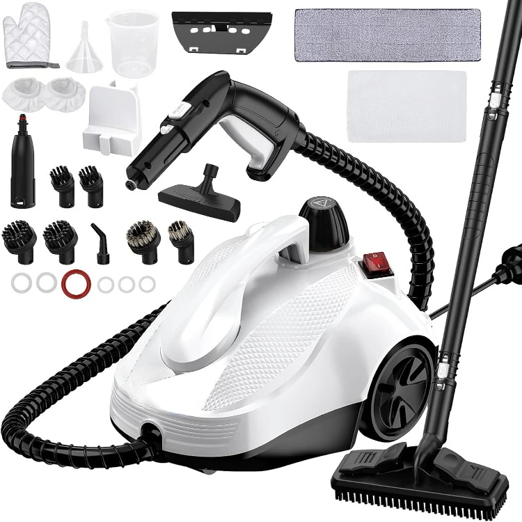 

Steam Cleaner, Steam Mop with 23 Accessories, Powerful Multipurpose Portable Steamer for Cleaning to Remove Grime, Grease