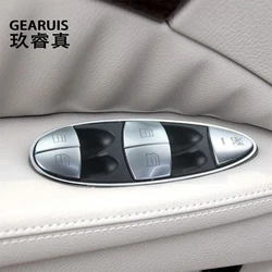 Car armrest Door Window Glass Lift Button Cover Sticker Trim For Mercedes Benz E class W211 2003-2008 Auto Interior Accessories