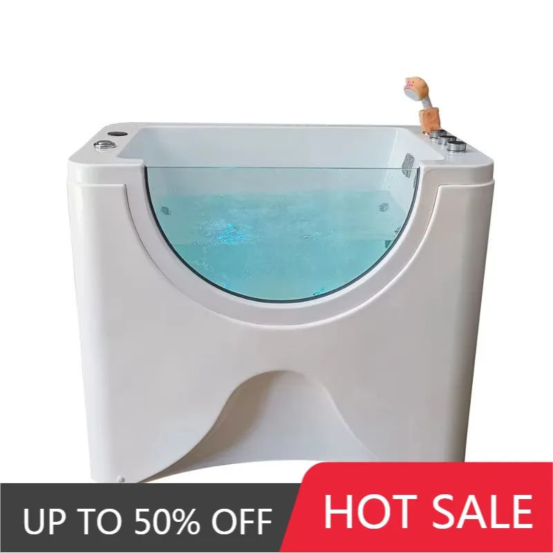 2026 Modern Design Ozone Professional Pet Dog Jacuzzier Freestanding Massage Pet Bathtub Wash Grooming LED Pet Spa Bathtub