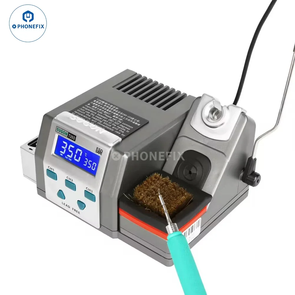 SUGON T26D Soldering Station with 3 Original C210 Soldering Iron Tip 2s Heating Fast Rework Station 80W Power Heating System