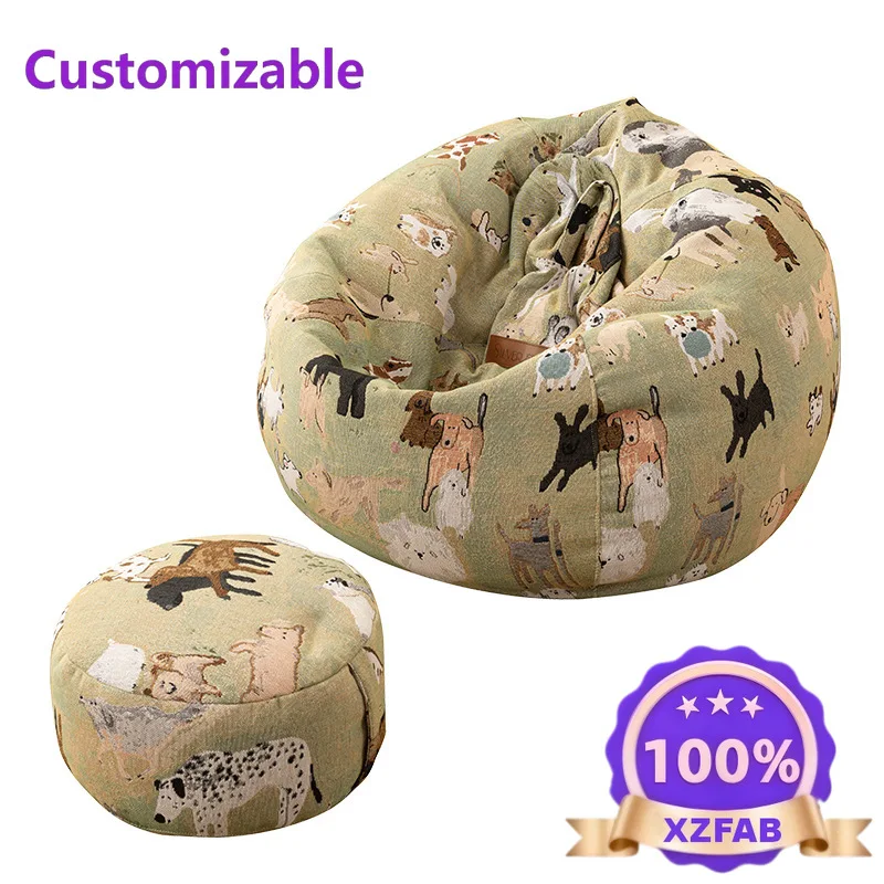 Cross-border Lazy Bean Bag Sofa Can Lie Down and Sleep Bedroom Balcony Living Room Room Ground Broken Sponge Single Sofa Stool