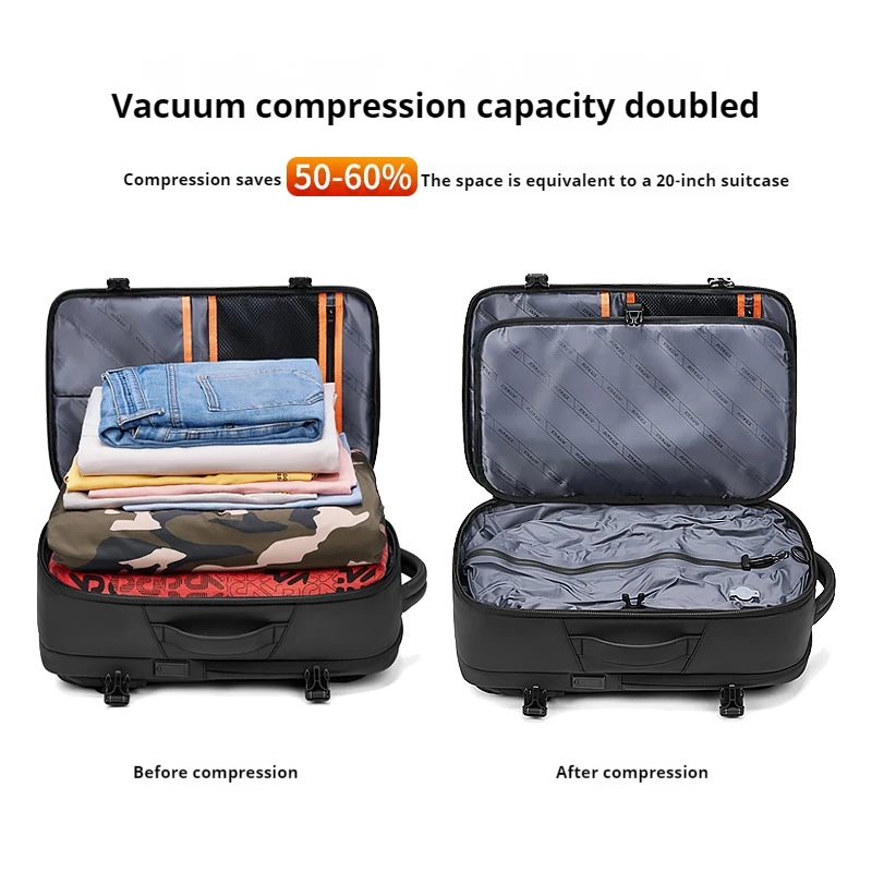 60L Expandable Backpack With Vacuum Compression, Large Capacity anti-Theft Travel Vacuum Backpack, Travel Vacuum Backpack