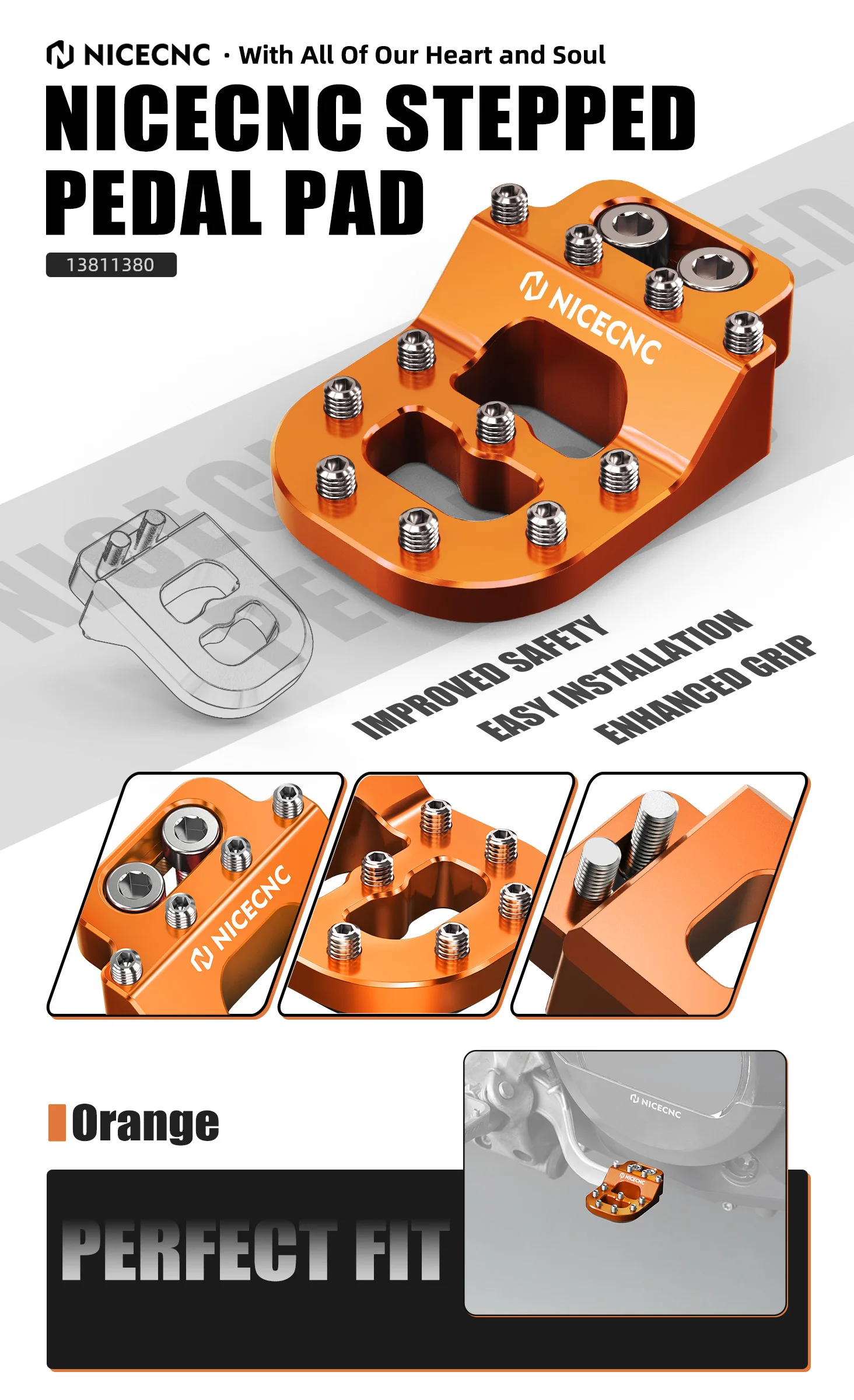Hintere Bremspedal-Trittplattenspitze für KTM 690 Enduro R SMCR 790 890 Adventure/R 1050 1090 1190 Adv/R 1290 Super Adventure/R/S/T – Detail 8