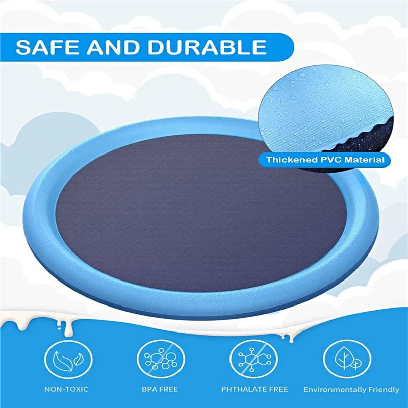 Foldable Inflatable Water Spray Pad Mat Tub Summer Dogs And Child Spray Play Bath Pool Pet Supplies