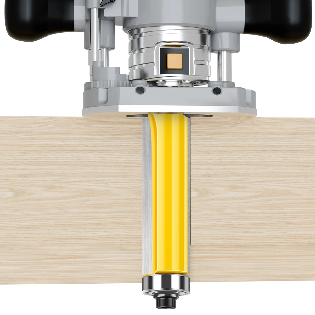 8mm Shank Lengthened Trimming Cutter Belt Bearing Straight Cutter Trimming Router Bit Slotting Burr Cutter Head Trimming Cutter