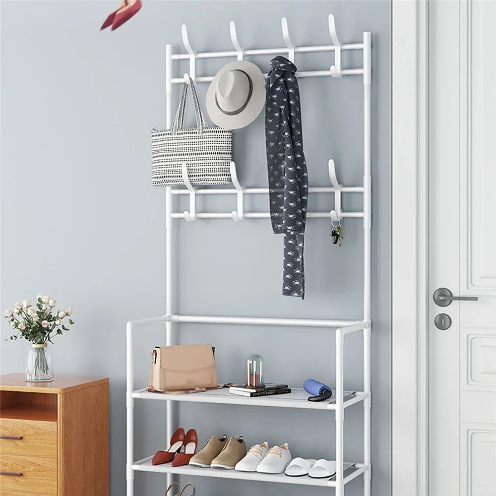 Storage Wardrobe Clothes Hanger Coat Rack Floor Hanger Clothing Drying Racks Hanger Shelf for Shoes Hat Furniture Wall Coat Rack