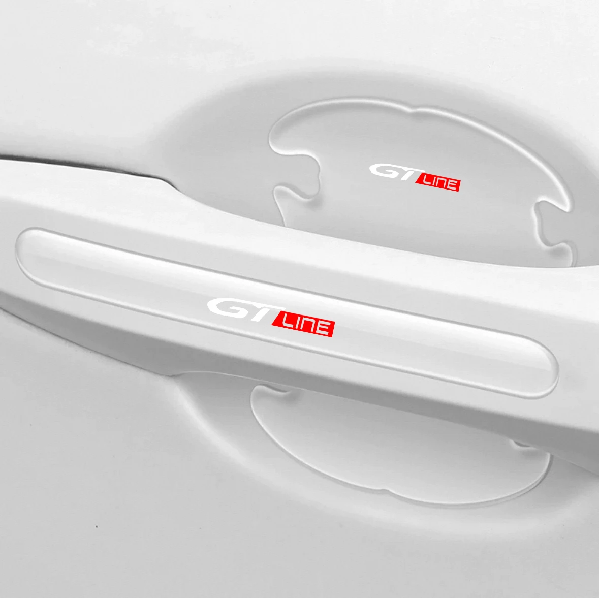 8pcs Car Door Handle Stickers Anti-scratch Protection Sticker  for Peugeot gt gti gtline 508 5008 3008 208 2008 308 206 407 506 view 2