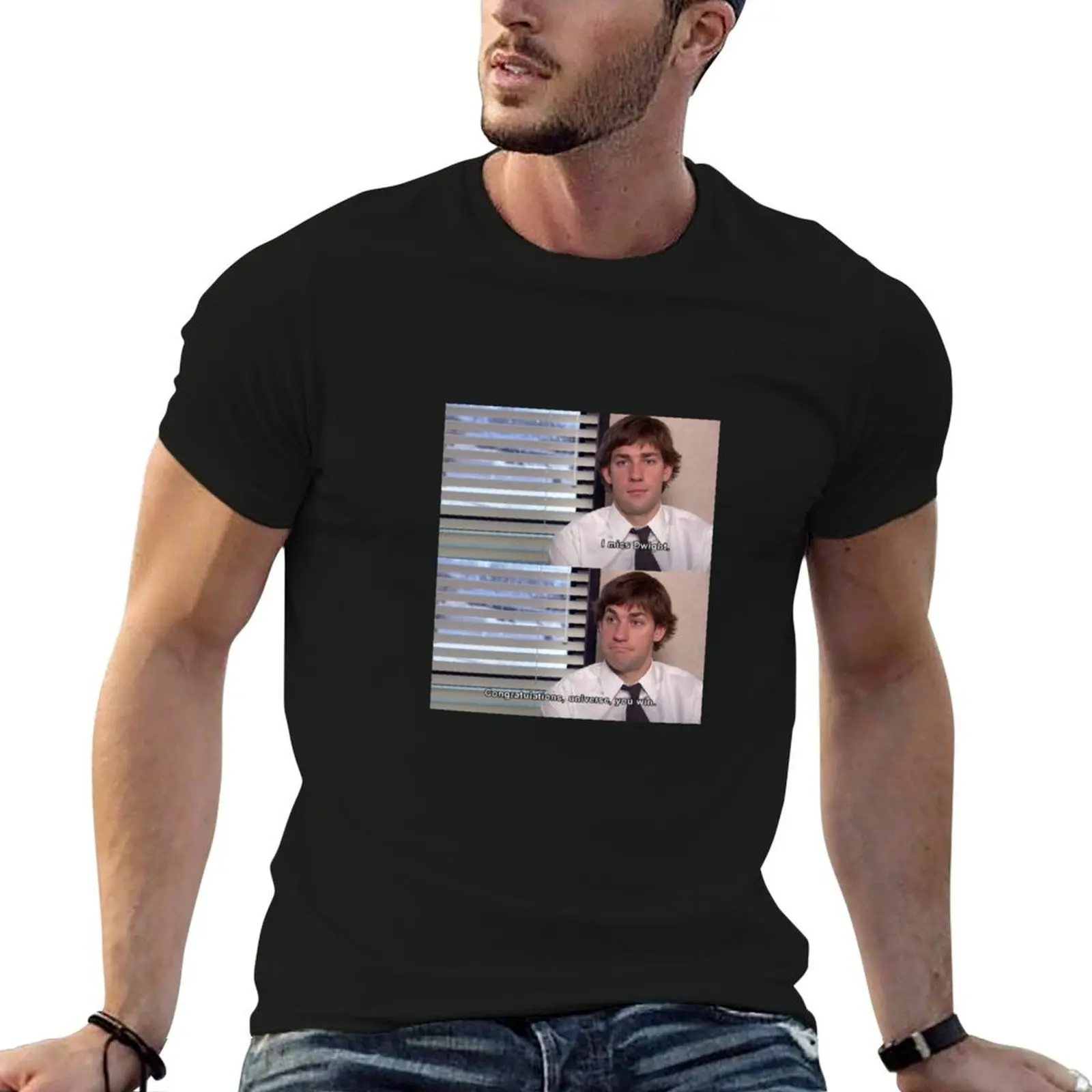 Jim Halpert T-Shirt tees blue lock fitted t shirts for men