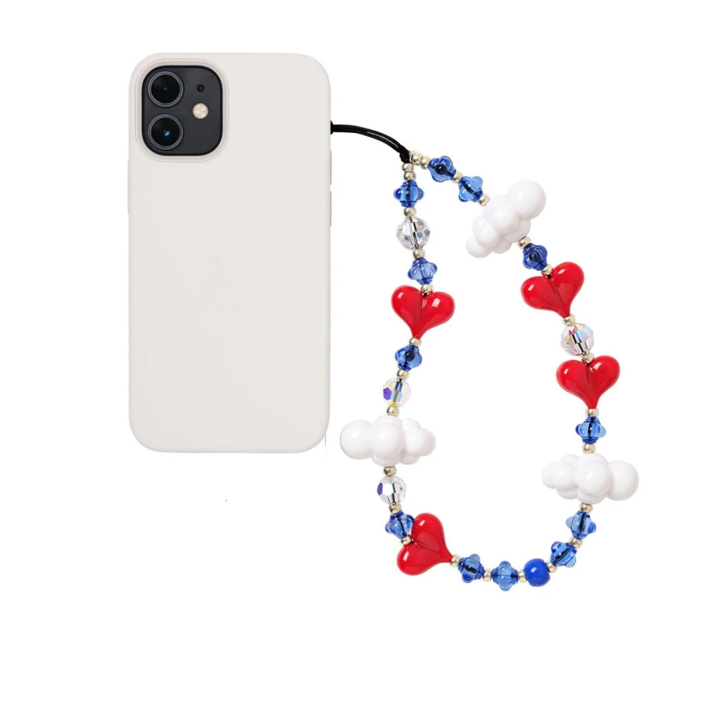 HERLOOK Love Heart Phone Straps Clouds Phone Charm Y2K Accesories String for Cellphone Jewelry