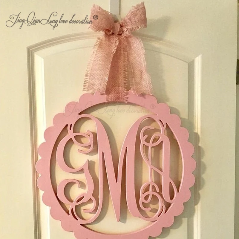 Custom Wooden Monogram Wall Hanging -Door Hanger - Wedding Monogram - Nursery Monogram - Wooden Initials - Bridal Shower Gift -