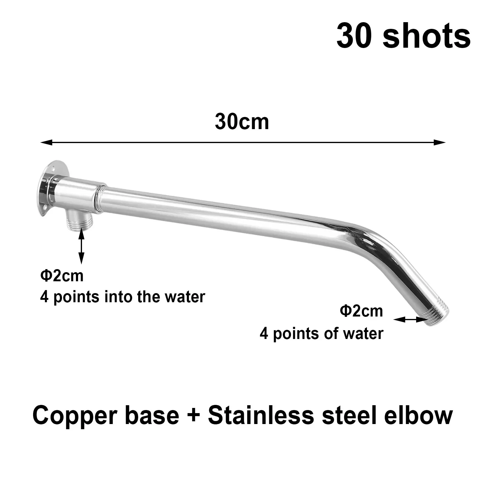 1pcs Stainless Steel Shower Arm Wall Mounted Shower Head Mount Base Extension Arm Joint Shower Nozzle Bathroom Part