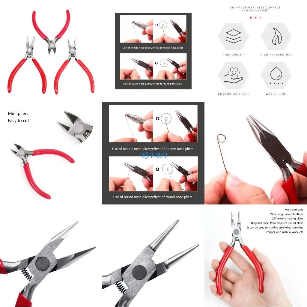 

E15A DIY Craft and Jewelry Tool Pliers Chain Nose Plier Cutter Plier Round Nose Plier
