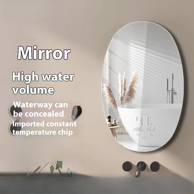 

Зеркало мгновенного действия с горячей водой, небольшая бытовая ванна, душ, квартира, ванная комната, туалет, скрытый