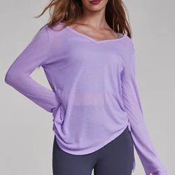 Cloud Hide HOT Girl Sports Shirts Women Top Fashion Yoga T-Shirts Gym Lady Workout Cover-up Autumn Long Sleeve Blouse Sportswear