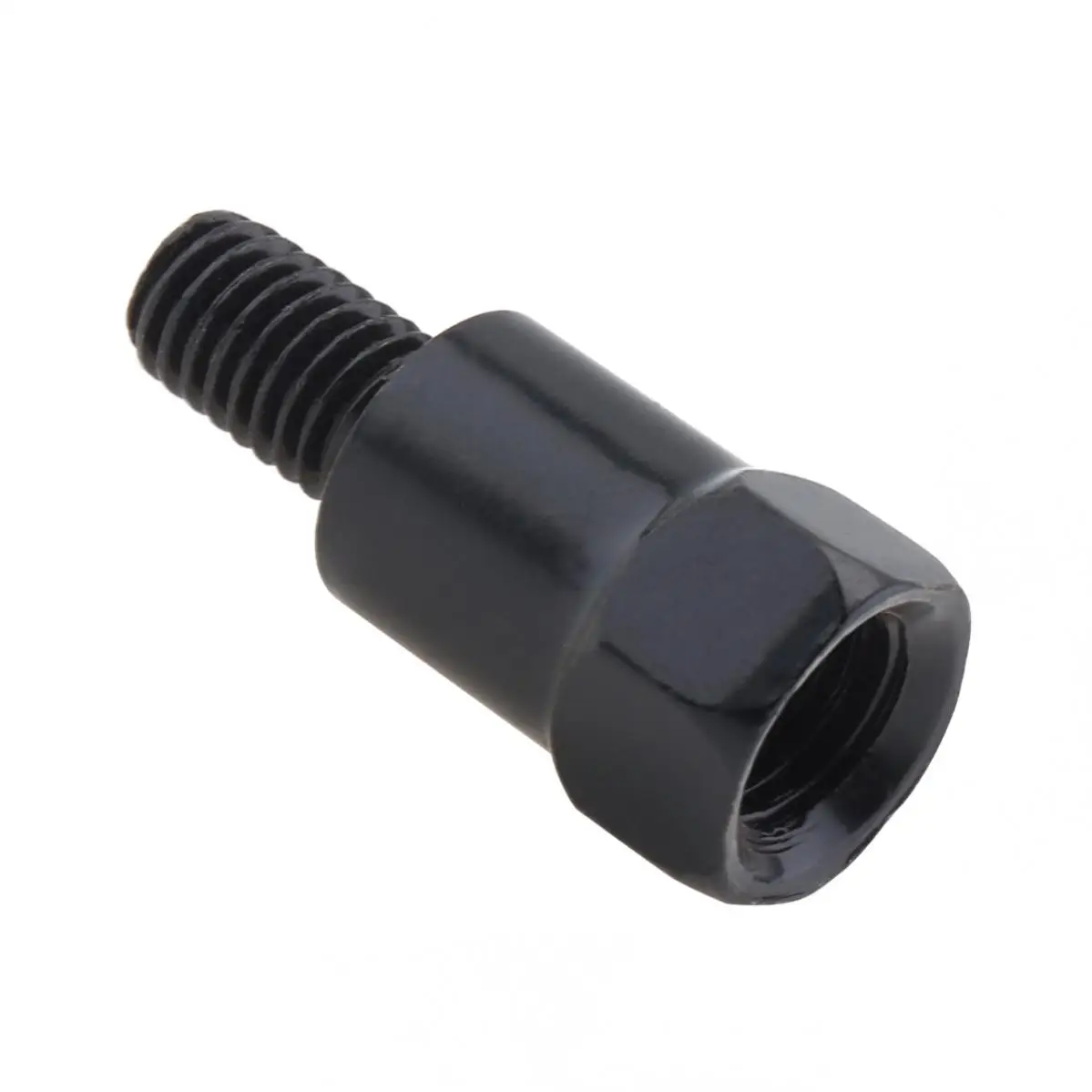 Adaptador de espejo de 10mm a 8mm en sentido horario a antihorario, Perno de aumento de Metal de acero negro para espejo retrovisor de motocicleta