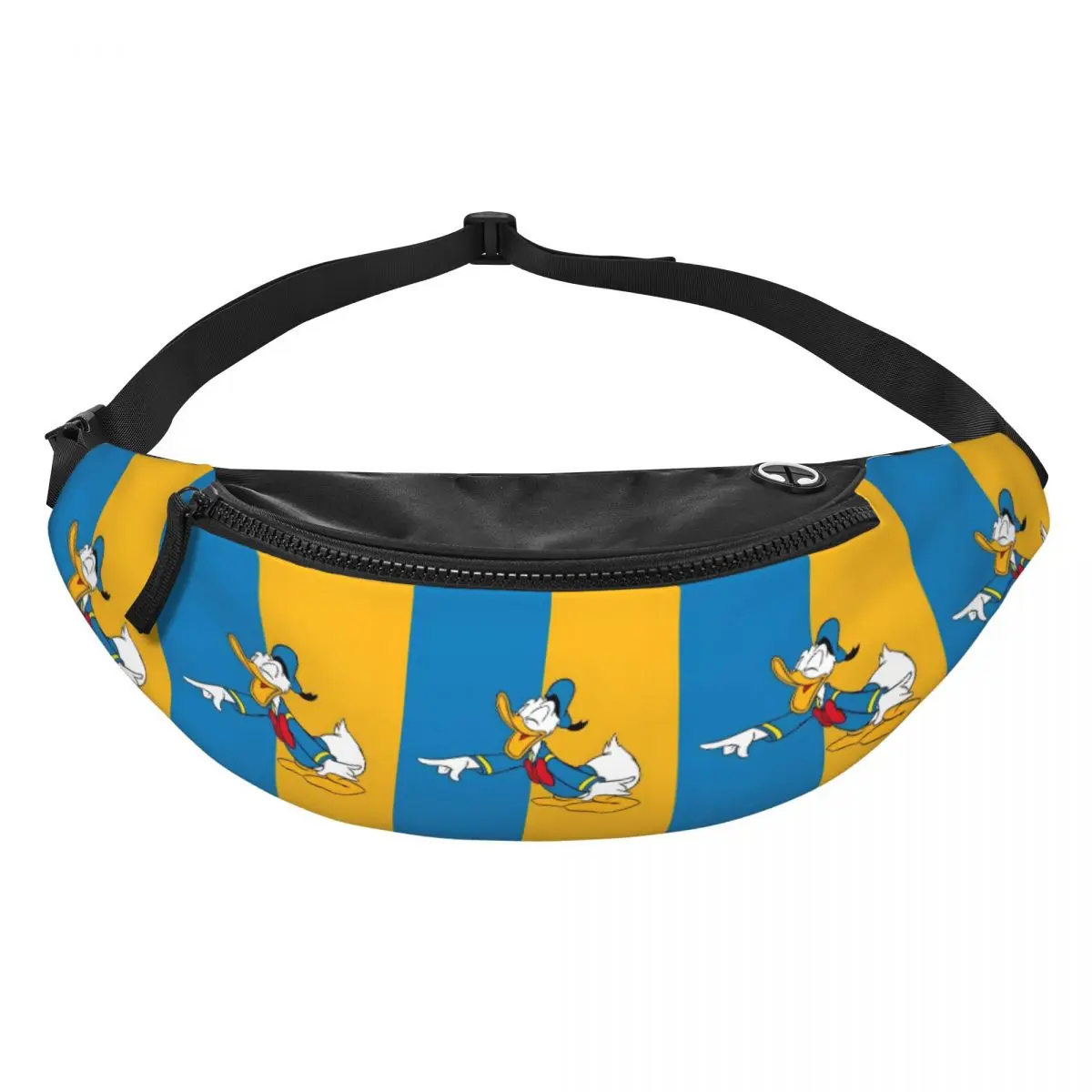 

Поясная сумка-бананка с аниме-уткой Дональдом Даком, забавная мультяшная сумка через плечо для женщин и мужчин, дорожная сумка для телефона и денег