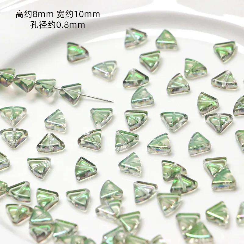 20Pcs Crystal Glass Beads 8x10mm Fan-shape Shape DIY Loose Beads for Bracelet Necklace Earring Jewelry Making Crafts Accessories