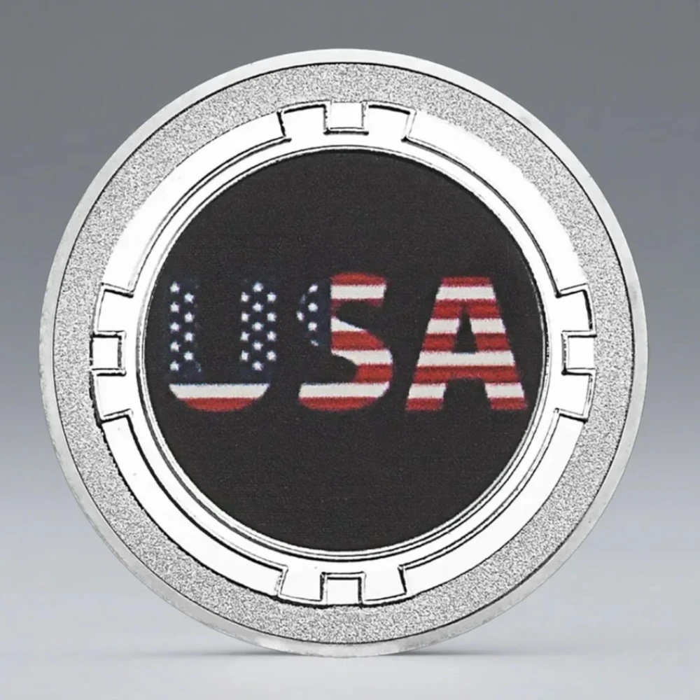 United States of America Flag Commemorative Coin Silvery Plated Providing Energy Jmproving Lives US Souvenir Coin
