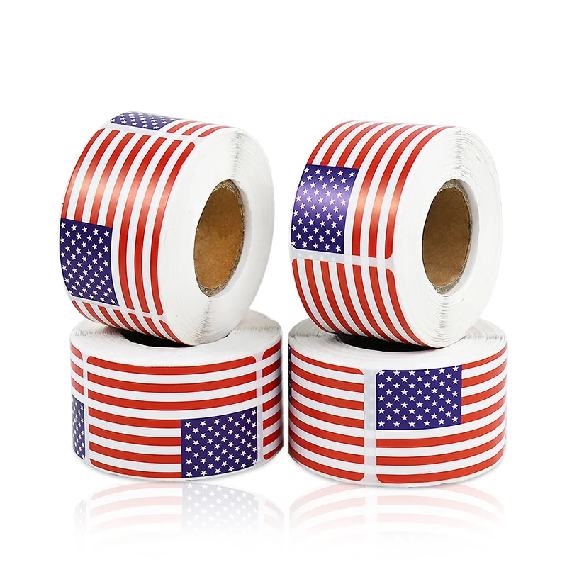 250pcs/Roll American Country Flag Stickers USA Patriotic Sticker For Notebooks Cards And Scrapbooking Office Stationery Sticker