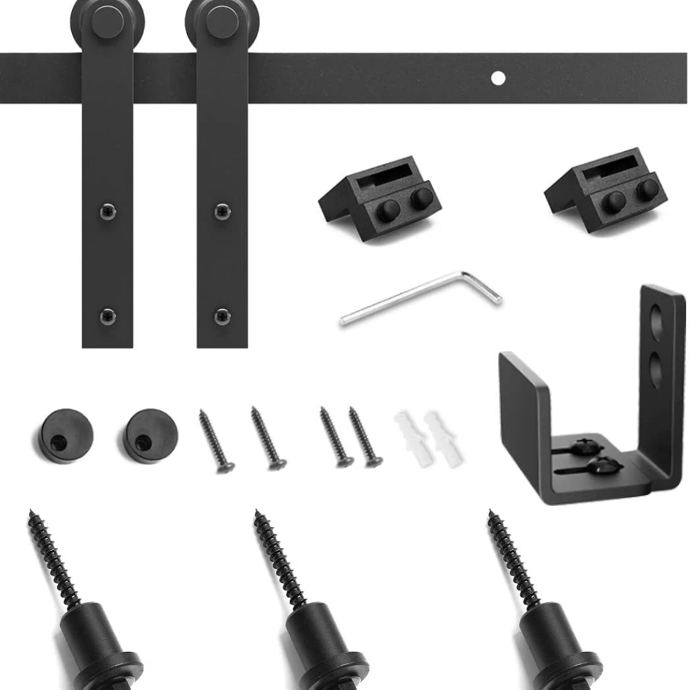 24-82 Inch Super Mini Cabinet Sliding Barn Door Hardware Kit Tracks Rollers For Tv Stand Closet Window Wide Door Panel