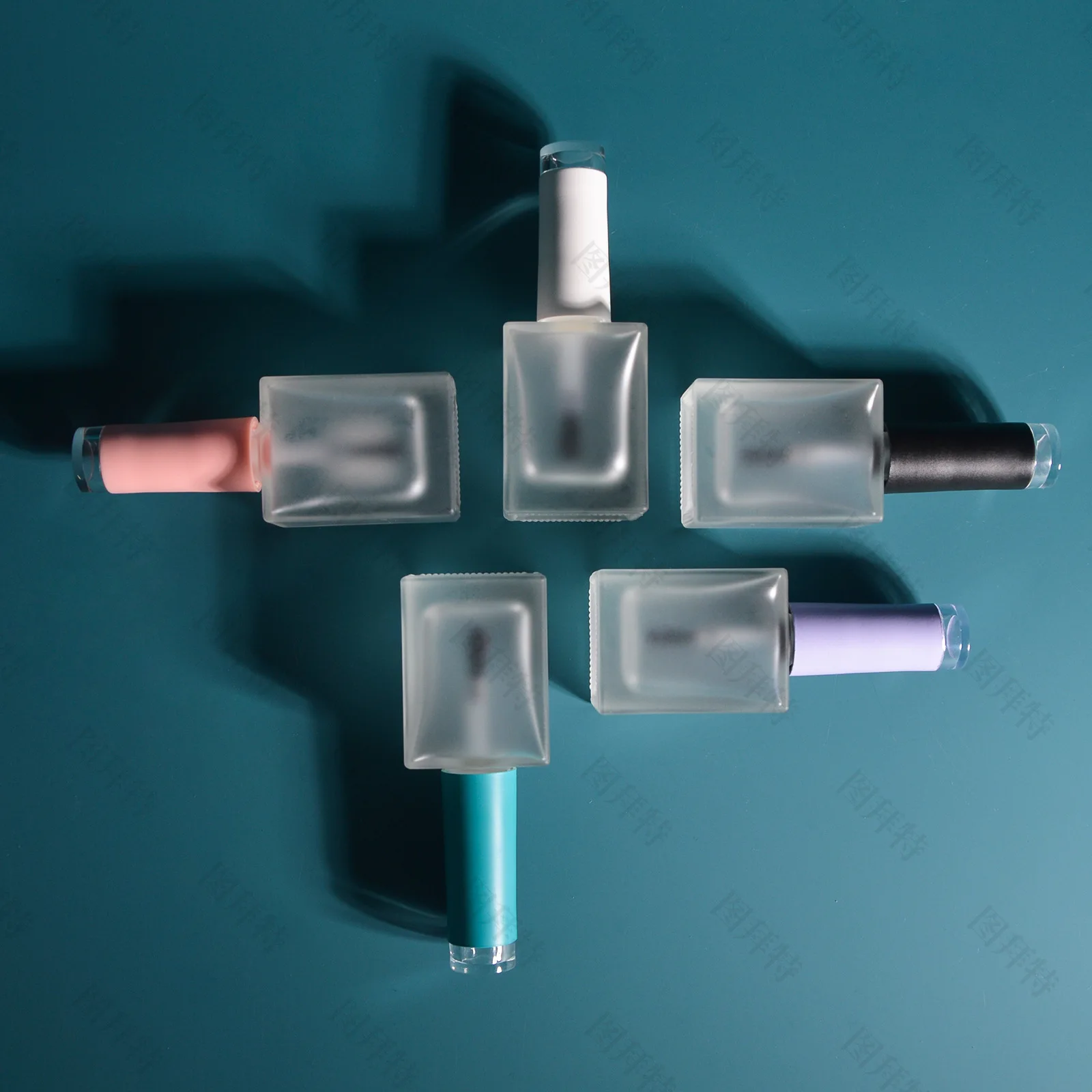 Frosted Nail Polish Bottle 15ml Cosmetic Nail Polish Bottle Packaging Square Bottle Empty Glass Nail Gel Bottles With Brush
