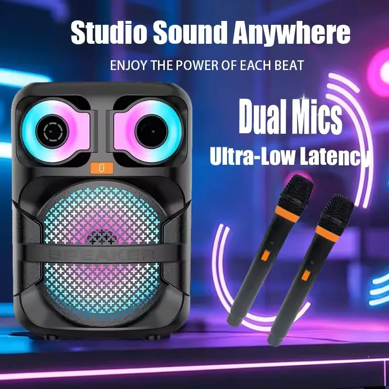 FanFun T28 Portable Bluetooth Speaker, Matching Wireless Microphone, On-Site Singing Audio, Bluetooth 5.1, Karaoke Audio，7200mah