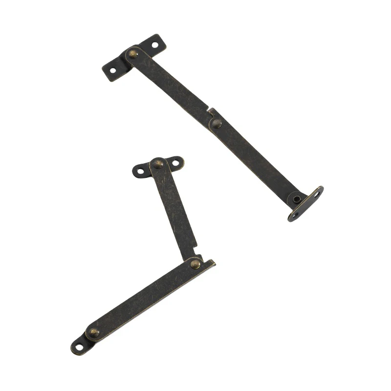 6pcs Antique Brass Bronze Lid Support Hinges Jewelry Chest Wooden Box Cabinet Furniture Accessories Limit Stay Hinge