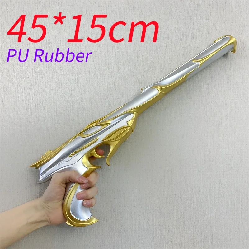 OW Gun Cosplay Cole Cassidy Revolver Prop Peacekeeper Weapons Model Safety PU Rubber Model Halloween No Shooting