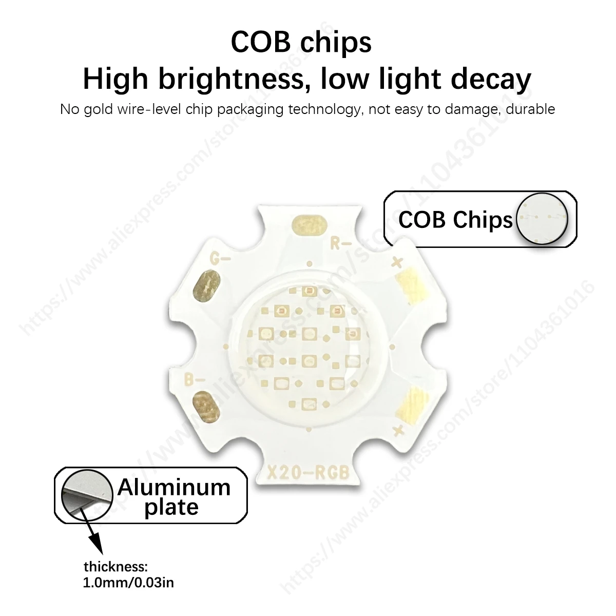 10Pcs LED Chip COB 3W 6W 9W 12W RGB Red light blue light green light Star Board For DIY Bulb Track Light Downlight DIY Light