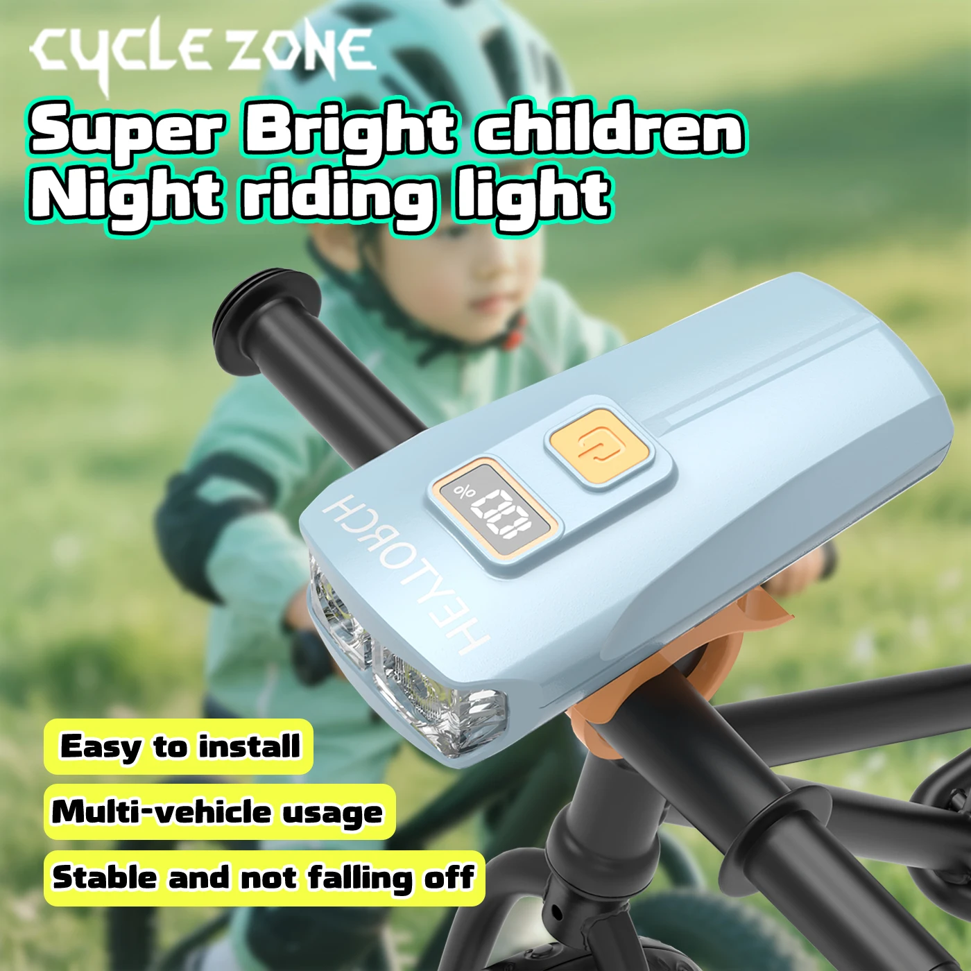 

Children Cute Bike Front Light 300LM 2 Bead Easy to install 4 Modes Children Bicycle Light Rechargeable Cycle Accessories